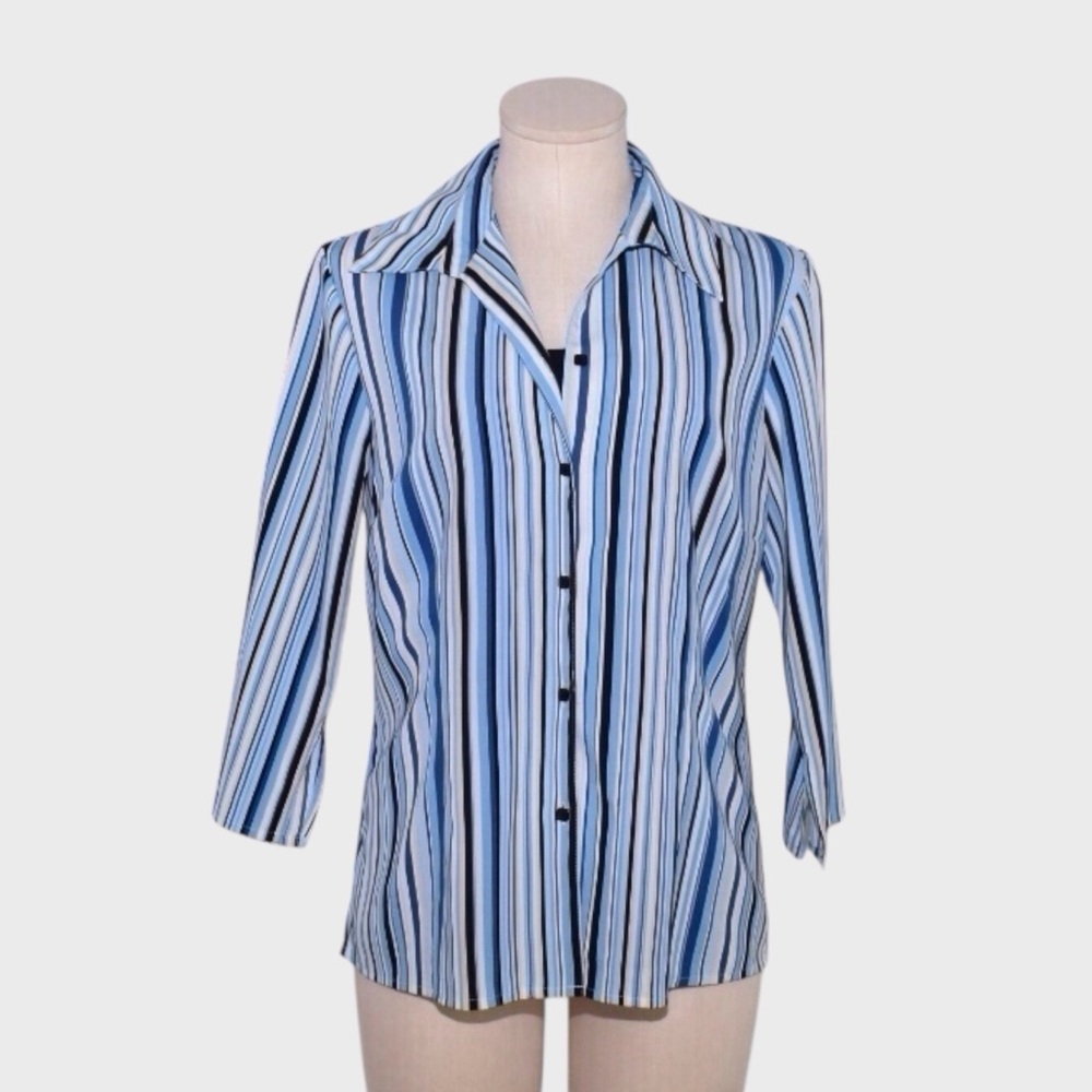 Elementz Vertical Stripe Shirt with Faux‎ Layered Tank